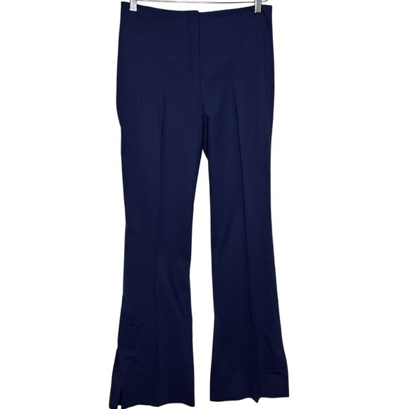 MM Lafleur Clooney Kick Flare Pants Blue Tropical Wool High Rise size 6 - Picture 2 of 11